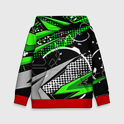 Детская толстовка Black and green corners