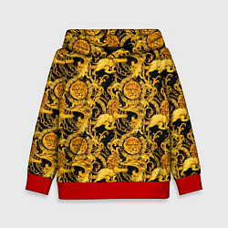 Детская толстовка Львы золотые узоры