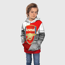 Толстовка-худи детская Arsenal, цвет: 3D-красный — фото 2