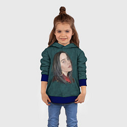 Толстовка-худи детская Billie Eilish, цвет: 3D-синий — фото 2