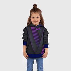 Толстовка-худи детская Mass Effect N7, цвет: 3D-синий — фото 2