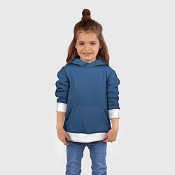 Толстовка-худи детская 19-4052 Classic Blue, цвет: 3D-белый — фото 2
