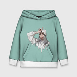 Толстовка-худи детская Billie Eilish Mint Art, цвет: 3D-белый