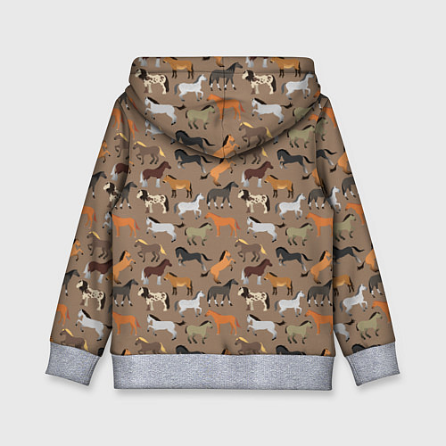 Детская толстовка Кони-лошади / 3D-Меланж – фото 2