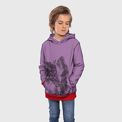 Толстовка-худи детская Девушка с конем, цвет: 3D-красный — фото 2