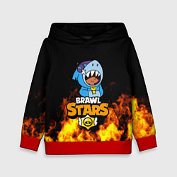 Толстовка-худи детская BRAWL STARS LEON SHARK, цвет: 3D-красный