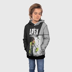 Толстовка-худи детская Apex Legends, цвет: 3D-черный — фото 2