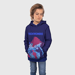 Толстовка-худи детская Taekwondo, цвет: 3D-синий — фото 2