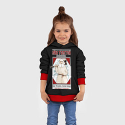 Толстовка-худи детская Лева Толстой, цвет: 3D-красный — фото 2