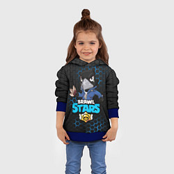 Толстовка-худи детская BRAWL STARS CROW, цвет: 3D-синий — фото 2