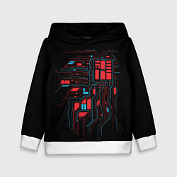 Толстовка-худи детская Микросхема, цвет: 3D-белый