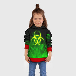Толстовка-худи детская BIOHAZARD, цвет: 3D-красный — фото 2
