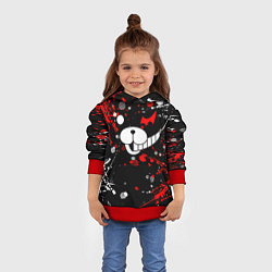 Толстовка-худи детская MONOKUMA, цвет: 3D-красный — фото 2