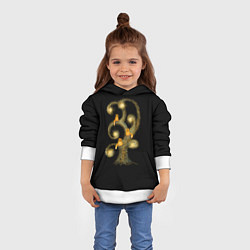 Толстовка-худи детская Коты на дереве, цвет: 3D-белый — фото 2