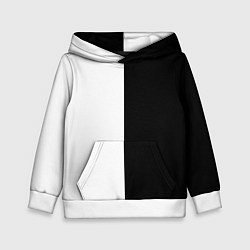 Толстовка-худи детская ПРОСТО ЧЁРНО-БЕЛЫЙ, цвет: 3D-белый