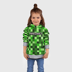 Толстовка-худи детская MINECRAFT CREEPER КАПЮШОН, цвет: 3D-меланж — фото 2