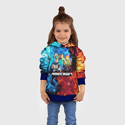 Толстовка-худи детская Minecraft Майнкрафт, цвет: 3D-синий — фото 2