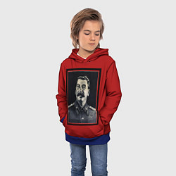 Толстовка-худи детская Сталин, цвет: 3D-синий — фото 2