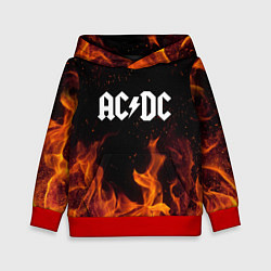 Толстовка-худи детская AC DC, цвет: 3D-красный