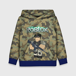 Толстовка-худи детская Roblox 23 February Camouflage, цвет: 3D-синий