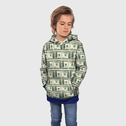 Толстовка-худи детская Денежная тема, цвет: 3D-синий — фото 2