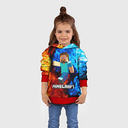 Толстовка-худи детская MINECRAFT, цвет: 3D-красный — фото 2