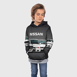 Толстовка-худи детская NISSAN, цвет: 3D-меланж — фото 2