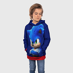 Толстовка-худи детская SONIC, цвет: 3D-красный — фото 2