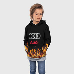 Толстовка-худи детская AUDI, цвет: 3D-меланж — фото 2