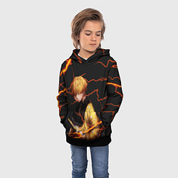 Толстовка-худи детская KIMETSU NO YAIBA, цвет: 3D-черный — фото 2