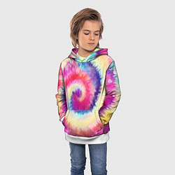 Толстовка-худи детская Tie Dye vortex, цвет: 3D-белый — фото 2