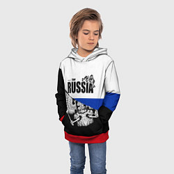 Толстовка-худи детская Russia, цвет: 3D-красный — фото 2