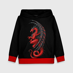 Толстовка-худи детская Red Dragon, цвет: 3D-красный