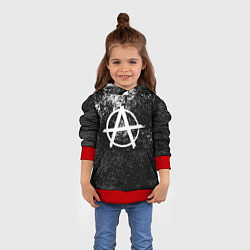 Толстовка-худи детская АНАРХИЯ, цвет: 3D-красный — фото 2