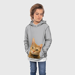 Толстовка-худи детская Рыжий котик, цвет: 3D-белый — фото 2