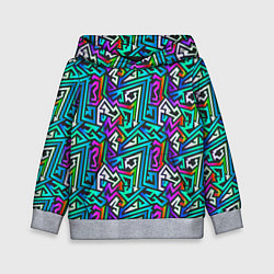 Толстовка-худи детская ГРАФФИТИ, цвет: 3D-меланж