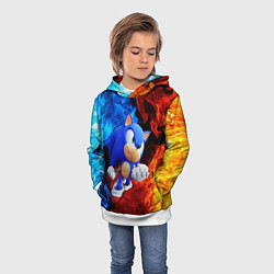 Толстовка-худи детская SONIC, цвет: 3D-белый — фото 2