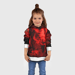 Толстовка-худи детская Красный дым, цвет: 3D-белый — фото 2