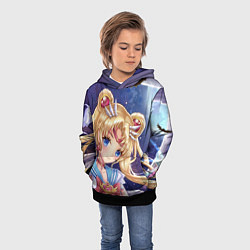 Толстовка-худи детская SAILOR MOON, цвет: 3D-черный — фото 2