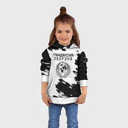 Толстовка-худи детская Гражданская оборона, цвет: 3D-белый — фото 2