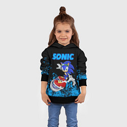 Толстовка-худи детская Sonic, цвет: 3D-черный — фото 2