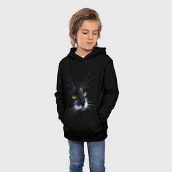 Толстовка-худи детская Кот, цвет: 3D-черный — фото 2
