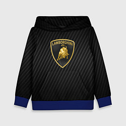 Толстовка-худи детская Lamborghini logo n carbone, цвет: 3D-синий