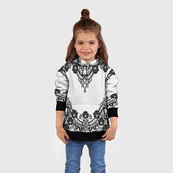 Толстовка-худи детская Кружева, цвет: 3D-черный — фото 2