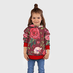 Толстовка-худи детская Rose, цвет: 3D-красный — фото 2