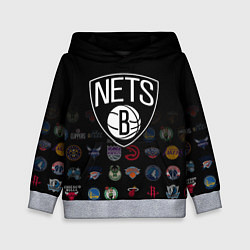Толстовка-худи детская Brooklyn Nets 1, цвет: 3D-меланж