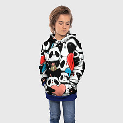Толстовка-худи детская Панды, цвет: 3D-синий — фото 2