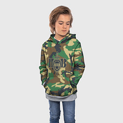 Толстовка-худи детская Пограничные Войска камуфляж, цвет: 3D-меланж — фото 2