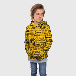 Толстовка-худи детская ЛОГОТИПЫ РОК ГРУПП, цвет: 3D-меланж — фото 2