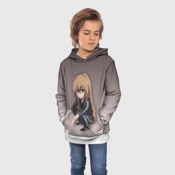 Толстовка-худи детская Аниме, цвет: 3D-белый — фото 2